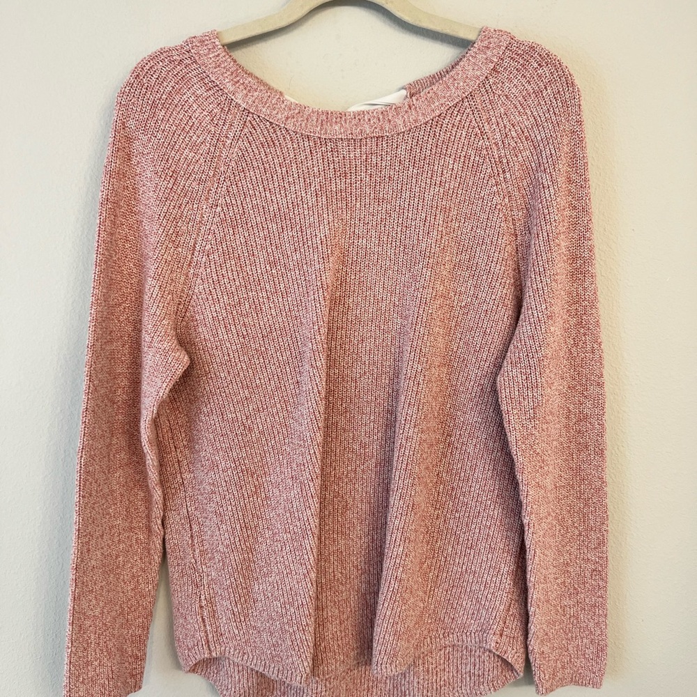 LOFT Dusty Rose Crewneck Chenille Sweater